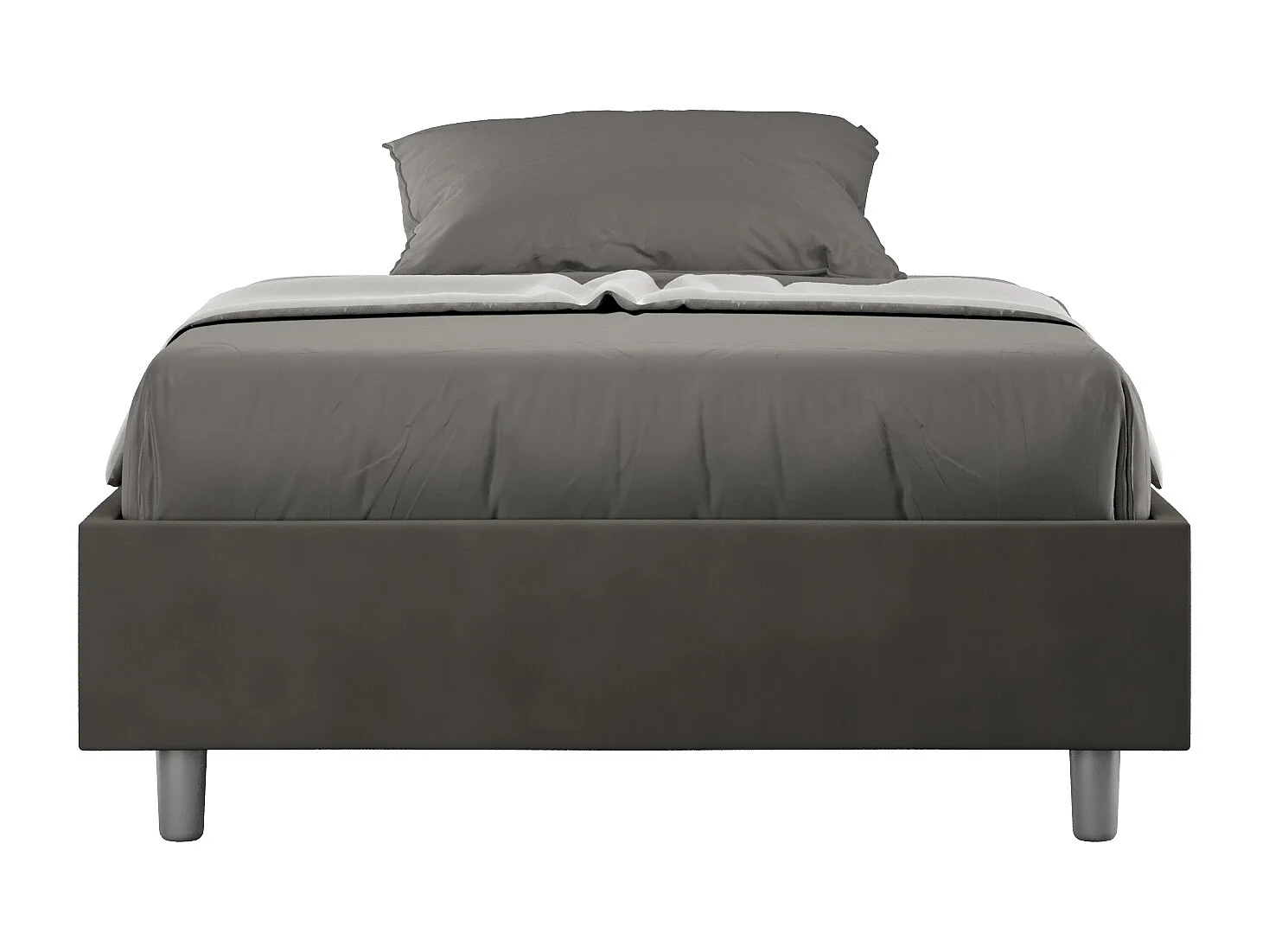 Gestoffeerd Bed 140x200 zonder lattenbodem microvezel grijs Azelia