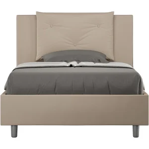 Gestoffeerd Bed 120×190 zonder lattenbodem kunstleer taupe Appia Gestoffeerd Bed 120×190 zonder lattenbodem kunstleer taupe Appia