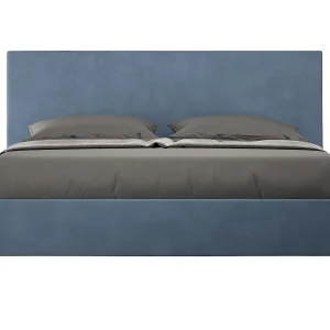 Gestoffeerd Bed 160×190 zonder lattenbodem microvezel blauw Adele Gestoffeerd Bed 160×190 zonder lattenbodem microvezel blauw Adele