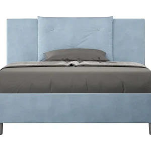 Gestoffeerd Bed 140×200 met lattenbodem microvezel lichtblauw Appia Gestoffeerd Bed 140×200 met lattenbodem microvezel lichtblauw Appia