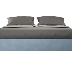 Gestoffeerd Bed 160×190 zonder lattenbodem microvezel lichtblauw Azelia