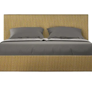 Gestoffeerd Bed 160×190 zonder lattenbodem stof Labirinto 06 geel Adele