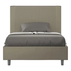 Gestoffeerd Bed 120×200 zonder lattenbodem kunstleer cappuccino Goya Gestoffeerd Bed 120×200 zonder lattenbodem kunstleer cappuccino Goya