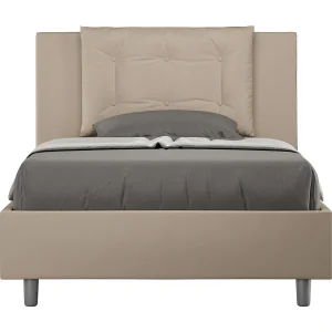 Gestoffeerd Bed 120×190 zonder lattenbodem kunstleer taupe Annalisa Gestoffeerd Bed 120×190 zonder lattenbodem kunstleer taupe Annalisa