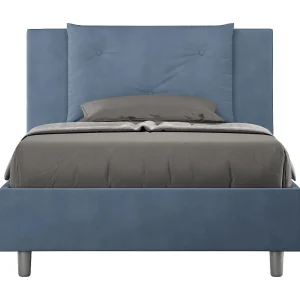 Gestoffeerd Bed 120×190 zonder lattenbodem microvezel blauw Appia