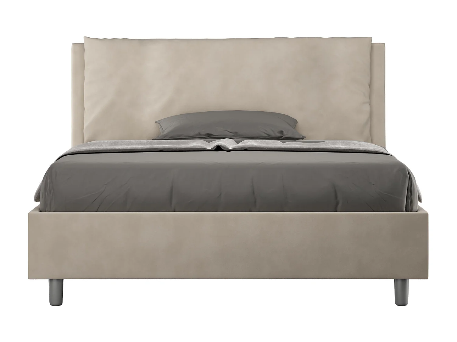 Gestoffeerd Bed 140x190 zonder lattenbodem microvezel zand Antea Large