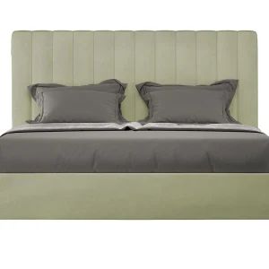 Gestoffeerd Bed 160×190 met lattenbodem microvezel groen Agueda Gestoffeerd Bed 160×190 met lattenbodem microvezel groen Agueda