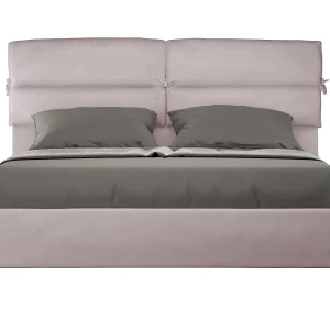 Gestoffeerd Bed 160×190 zonder lattenbodem microvezel lila Nandy