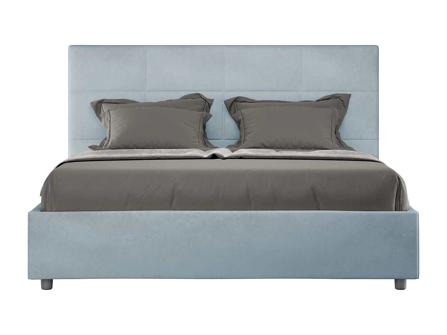 Gestoffeerd Bed 140x200 zonder lattenbodem microvezel lichtblauw Mika