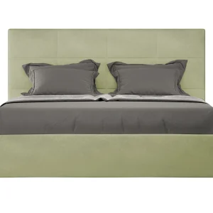 Gestoffeerd Bed 140×190 met lattenbodem microvezel groen Mika