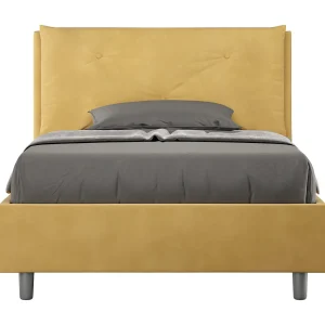 Gestoffeerd Bed 120×190 zonder lattenbodem microvezel oker Appia Large Gestoffeerd Bed 120×190 zonder lattenbodem microvezel oker Appia Large