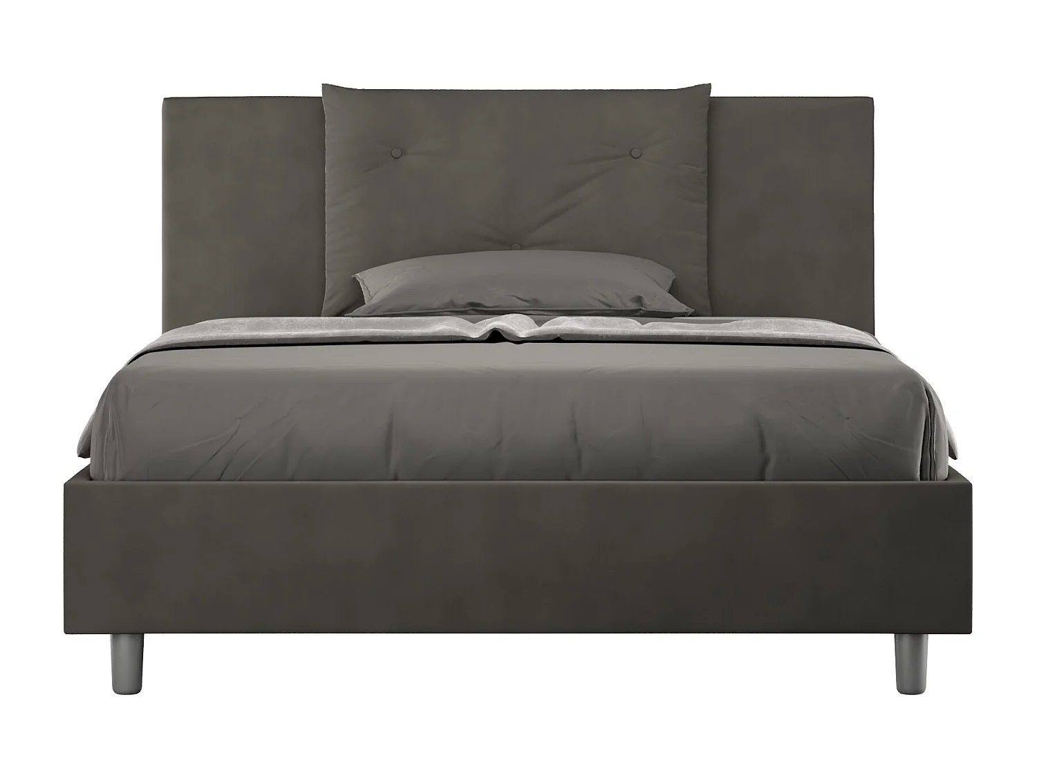 Gestoffeerd Bed 140x210 zonder lattenbodem microvezel grijs Appia