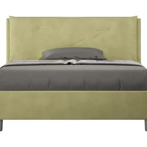 Gestoffeerd bed 140×190 met lattenbodem microvezel groen Appia Large