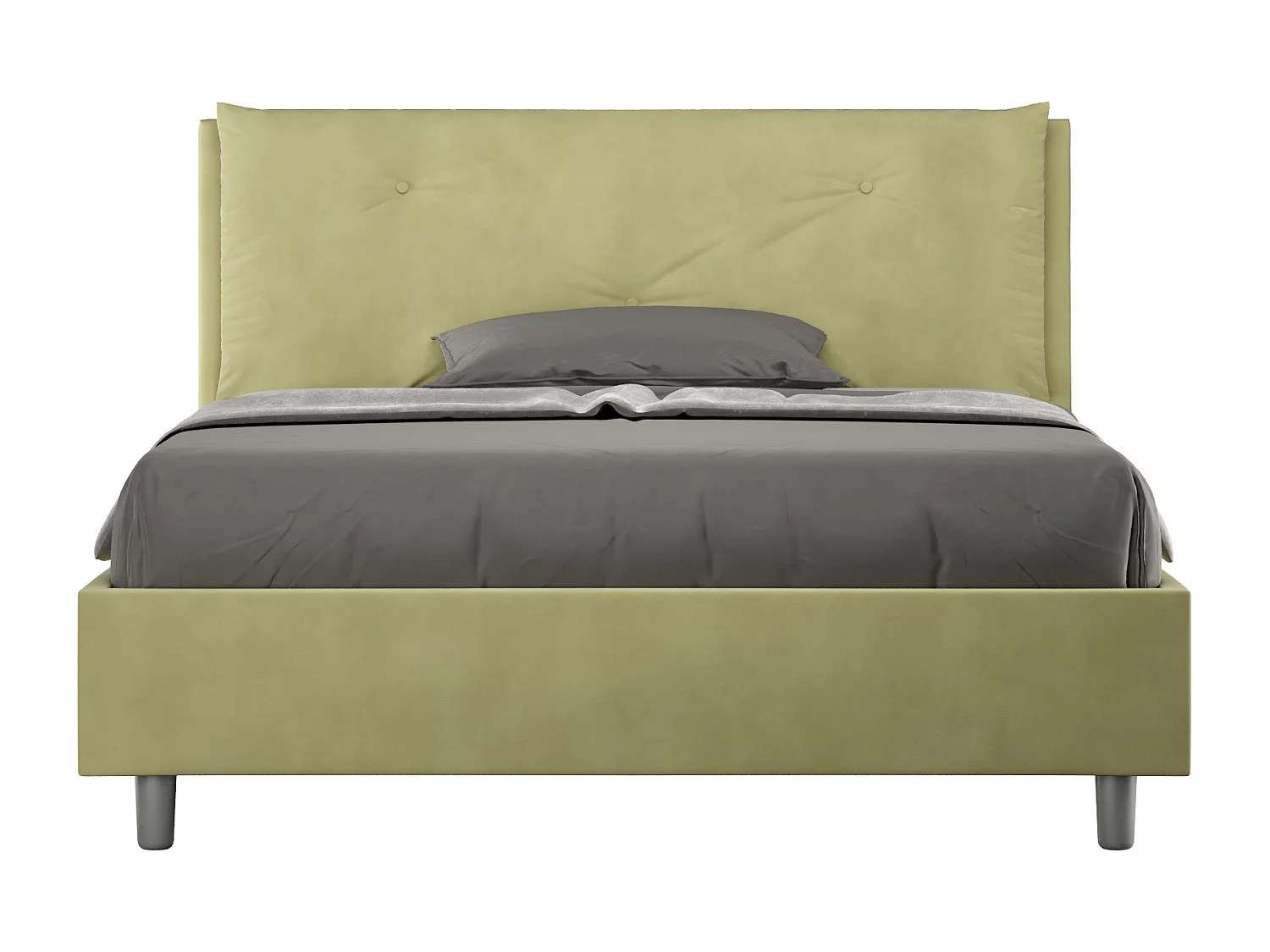 Gestoffeerd bed 140x190 met lattenbodem microvezel groen Appia Large