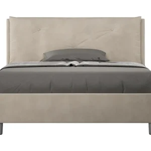 Gestoffeerd bed 140×210 met lattenbodem microvezel zand Appia Large Gestoffeerd bed 140×210 met lattenbodem microvezel zand Appia Large
