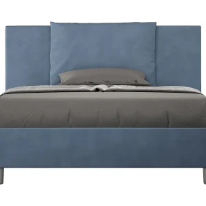 Gestoffeerd Bed 140×210 met lattenbodem microvezel blauw Antea Gestoffeerd Bed 140×210 met lattenbodem microvezel blauw Antea
