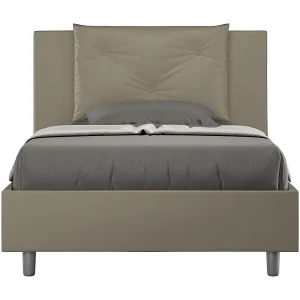 Gestoffeerd Bed 120×190 zonder lattenbodem kunstleer cappuccino Appia Gestoffeerd Bed 120×190 zonder lattenbodem kunstleer cappuccino Appia