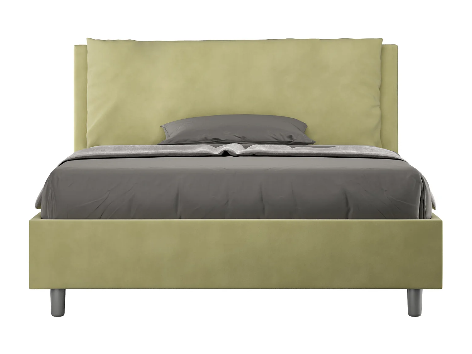 Gestoffeerd bed 140x200 met lattenbodem microvezel groen Antea Large