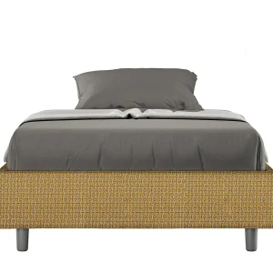Gestoffeerd Bed 120×190 met lattenbodem stof Labirinto 6 geel Azelia Gestoffeerd Bed 120×190 met lattenbodem stof Labirinto 6 geel Azelia