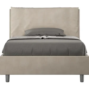 Gestoffeerd Bed 120×200 zonder lattenbodem microvezel zand Antea Large Gestoffeerd Bed 120×200 zonder lattenbodem microvezel zand Antea Large