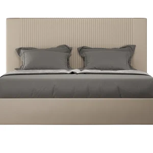 Gestoffeerd Bed 160×190 zonder lattenbodem kunstleer taupe Goya Gestoffeerd Bed 160×190 zonder lattenbodem kunstleer taupe Goya