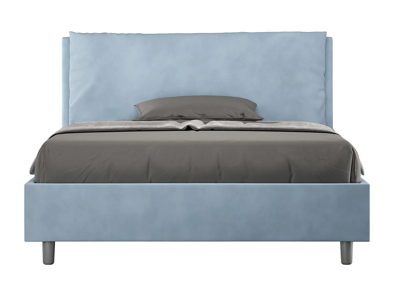Gestoffeerd Bed 140x200 zonder lattenbodem microvezel lichtblauw Antea Large