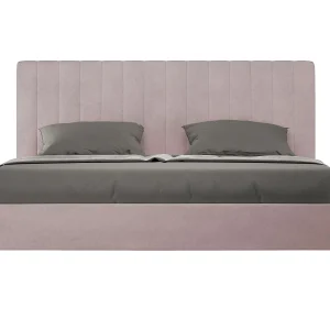Gestoffeerd Bed 200×210 zonder lattenbodem microvezel lila Agueda