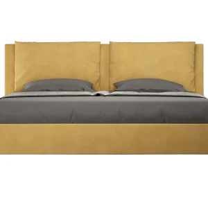 Gestoffeerd Bed 200×210 zonder lattenbodem microvezel oker Antea