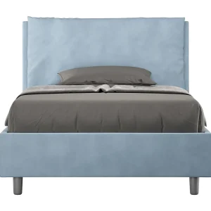 Gestoffeerd bed 120×200 met lattenbodem microvezel lichtblauw Antea Large