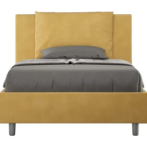 Gestoffeerd Bed 120×200 zonder lattenbodem microvezel oker Antea Gestoffeerd Bed 120×200 zonder lattenbodem microvezel oker Antea