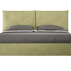 Gestoffeerd Bed 160×190 zonder lattenbodem microvezel groen Appia Gestoffeerd Bed 160×190 zonder lattenbodem microvezel groen Appia