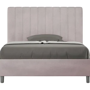 Gestoffeerd Bed 120×210 met lattenbodem microvezel lila Agueda Gestoffeerd Bed 120×210 met lattenbodem microvezel lila Agueda