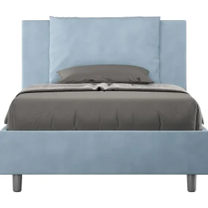 Gestoffeerd Bed 120×190 zonder lattenbodem microvezel lichtblauw Antea