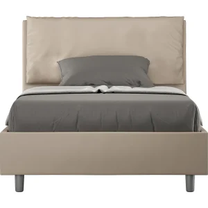 Gestoffeerd Bed 120×190 zonder lattenbodem kunstleer taupe Antea Large Gestoffeerd Bed 120×190 zonder lattenbodem kunstleer taupe Antea Large