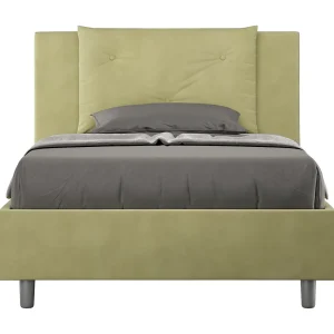 Gestoffeerd Bed 120×200 zonder lattenbodem microvezel groen Appia Gestoffeerd Bed 120×200 zonder lattenbodem microvezel groen Appia