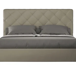 Gestoffeerd Bed 160×200 zonder lattenbodem kunstleer cappuccino Priya
