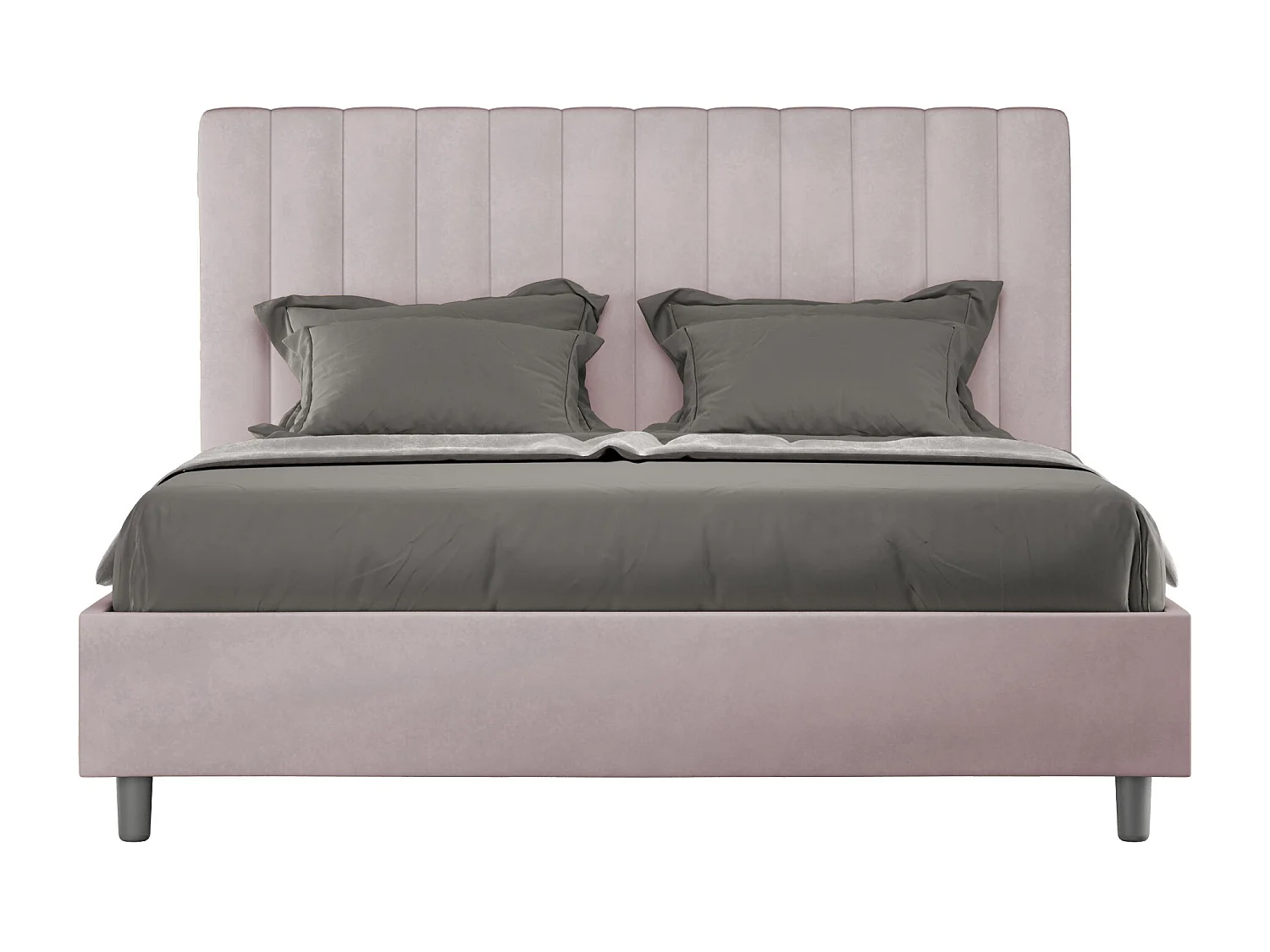 Gestoffeerd Bed 140x200 met lattenbodem microvezel lila Agueda