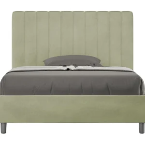 Gestoffeerd Bed 120×210 zonder lattenbodem microvezel groen Agueda Gestoffeerd Bed 120×210 zonder lattenbodem microvezel groen Agueda