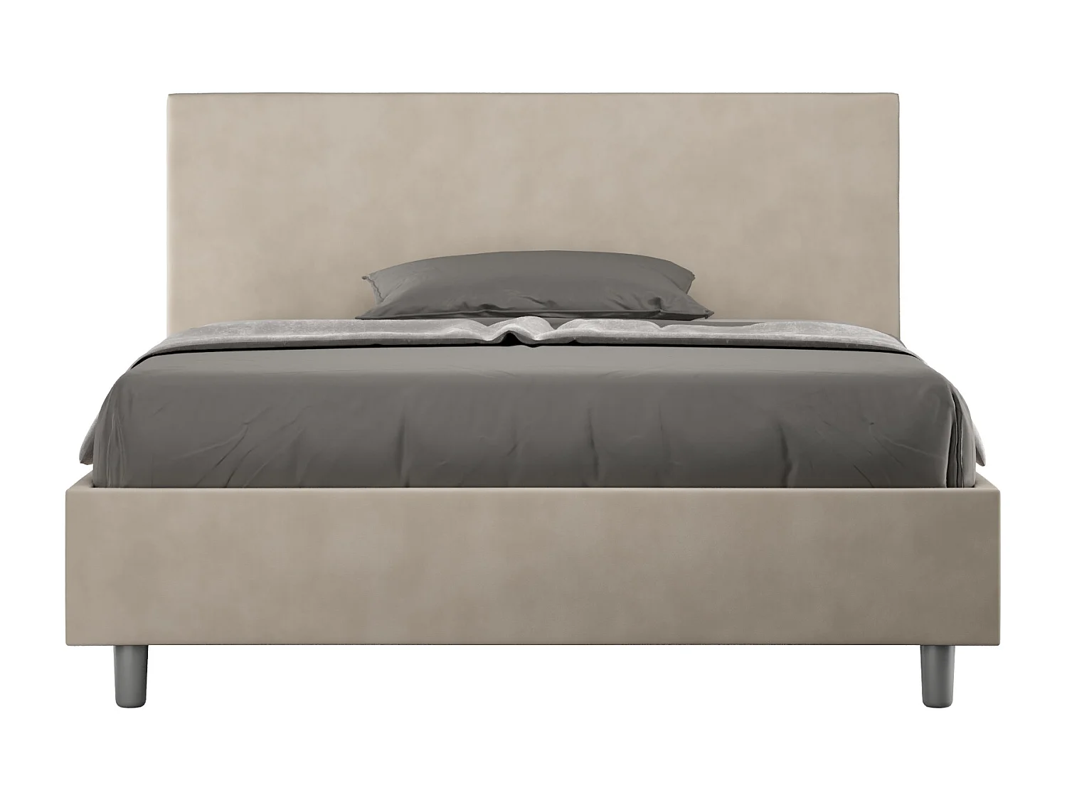 Gestoffeerd Bed 140x190 zonder lattenbodem microvezel zand Adele