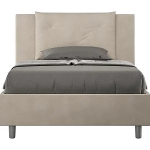 Gestoffeerd Bed 120×190 zonder lattenbodem microvezel zand Appia Gestoffeerd Bed 120×190 zonder lattenbodem microvezel zand Appia