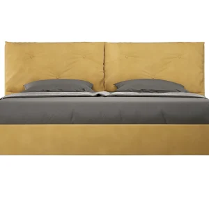 Gestoffeerd Bed 200×210 zonder lattenbodem microvezel oker Appia Large