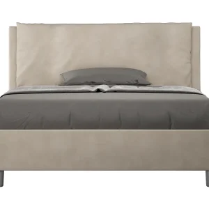 Gestoffeerd bed 140×200 met lattenbodem microvezel zand Antea Large Gestoffeerd bed 140×200 met lattenbodem microvezel zand Antea Large