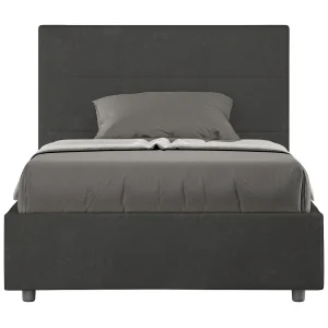 Gestoffeerd Bed 120×190 zonder lattenbodem microvezel grijs Mika