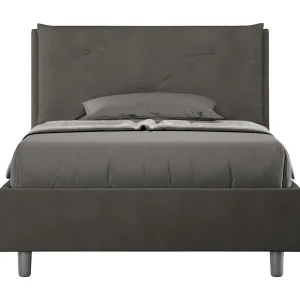 Gestoffeerd Bed 120×200 zonder lattenbodem microvezel grijs Appia Large Gestoffeerd Bed 120×200 zonder lattenbodem microvezel grijs Appia Large