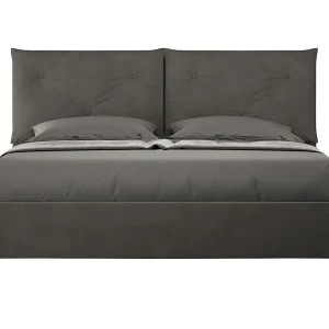 Gestoffeerd Bed 160×190 met lattenbodem microvezel grijs Appia Gestoffeerd Bed 160×190 met lattenbodem microvezel grijs Appia