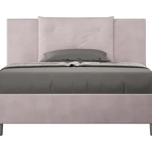 Gestoffeerd Bed 140×200 met lattenbodem microvezel lila Appia Gestoffeerd Bed 140×200 met lattenbodem microvezel lila Appia