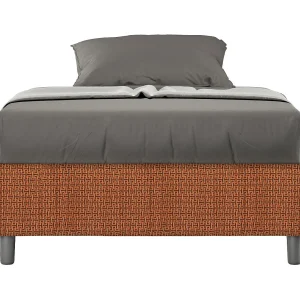 Gestoffeerd Bed 120×210 met lattenbodem stof Labirinto 4 oranje Azelia Gestoffeerd Bed 120×210 met lattenbodem stof Labirinto 4 oranje Azelia