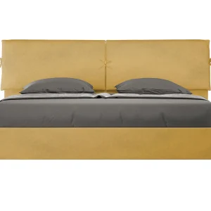 Gestoffeerd Bed 200×210 zonder lattenbodem microvezel oker Mados