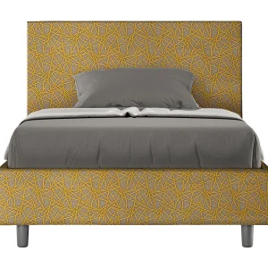 Gestoffeerd Bed 120×200 met lattenbodem stof Era 6 geel Adele Gestoffeerd Bed 120×200 met lattenbodem stof Era 6 geel Adele