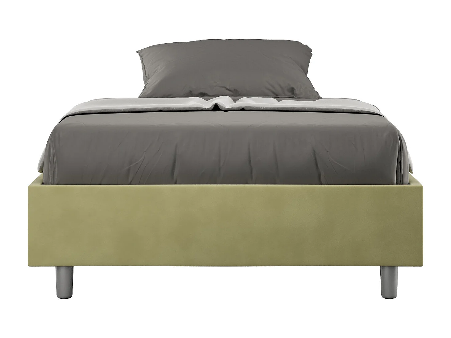 Gestoffeerd Bed 140x200 zonder lattenbodem microvezel groen Azelia